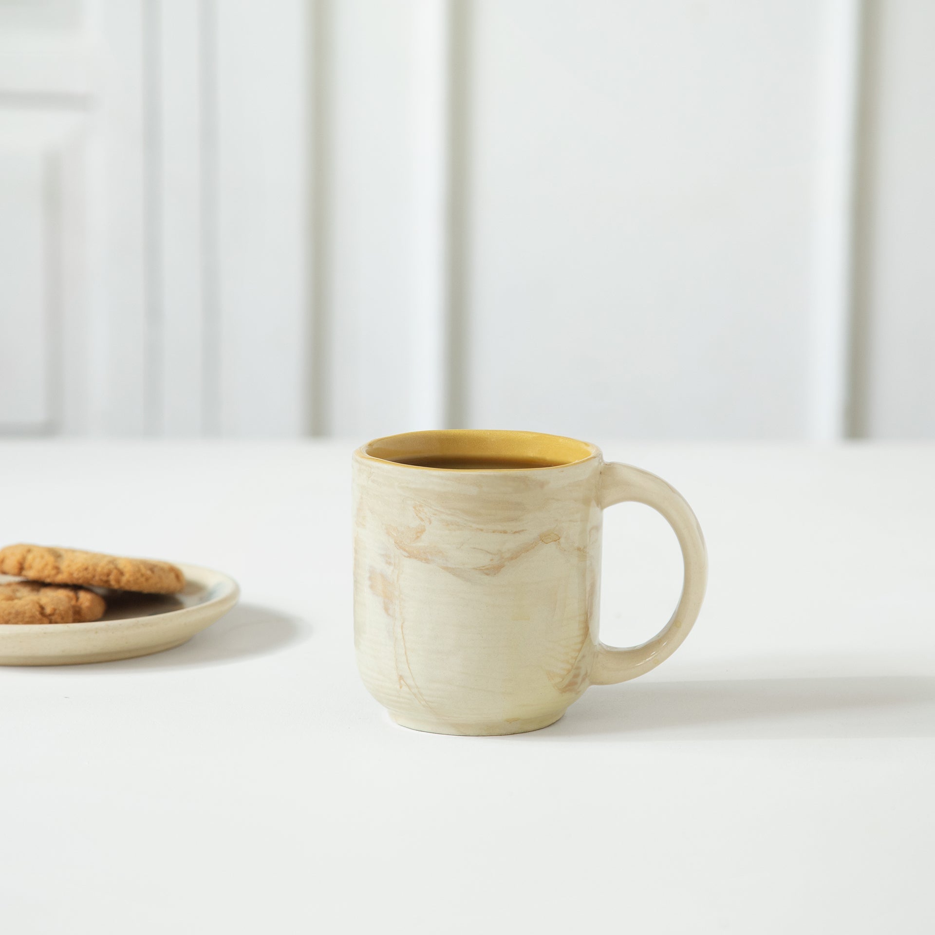 Beige & Mustard Ceramic Mug