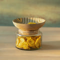 Striped Glass Nut Bowl Jar - Large