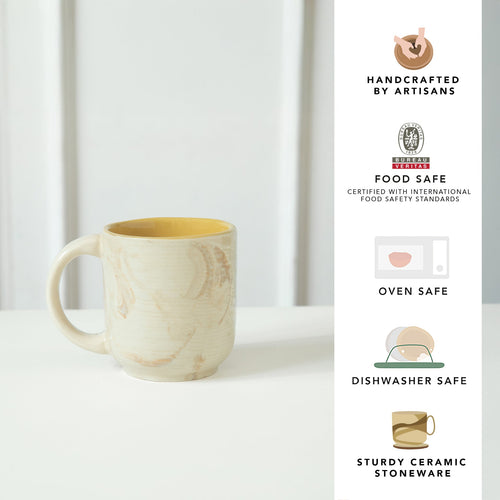 Beige & Mustard Ceramic Mug