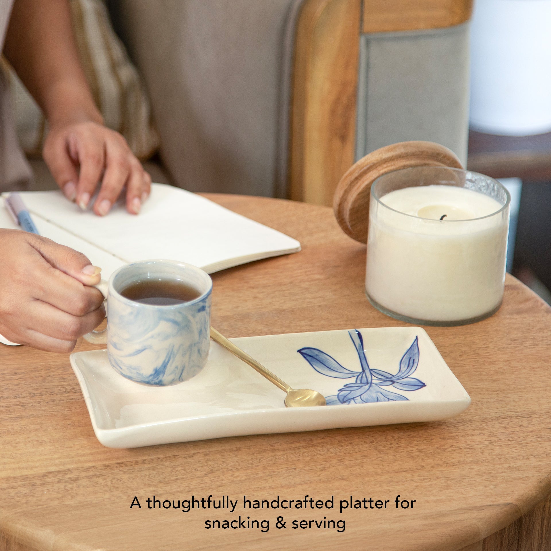 Magnolia Ceramic Serving Platter