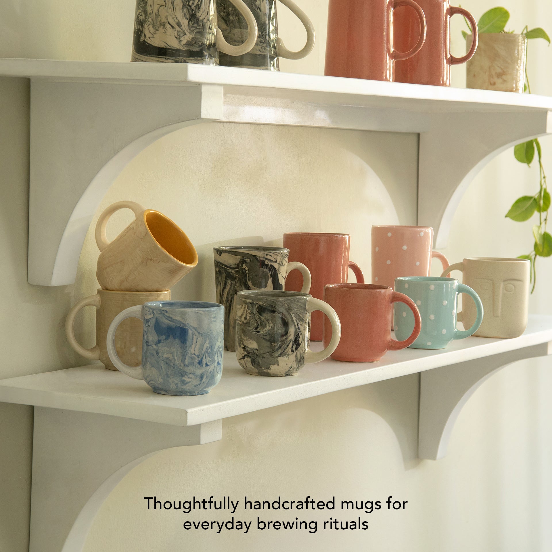 Beige & Mustard Ceramic Mug