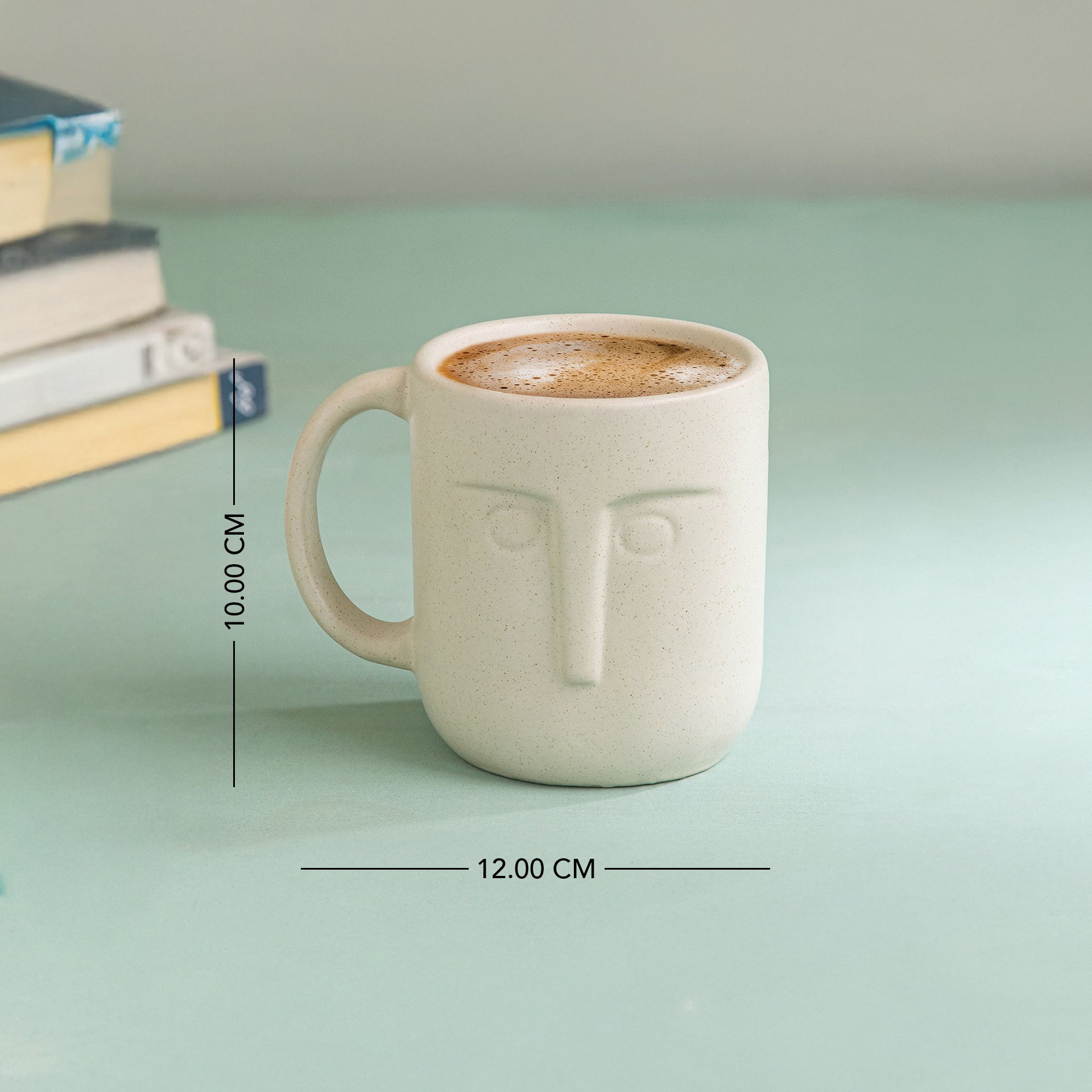 Stone Face Ceramic Coffee Mug Set of 2