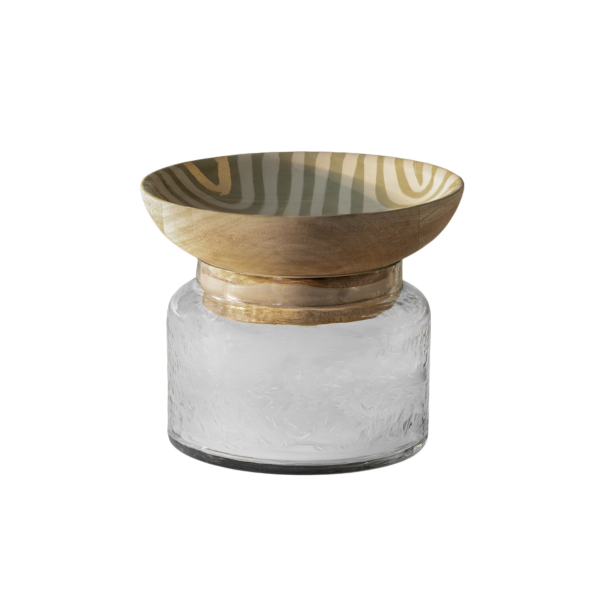 Striped Glass Nut Bowl Jar - Large