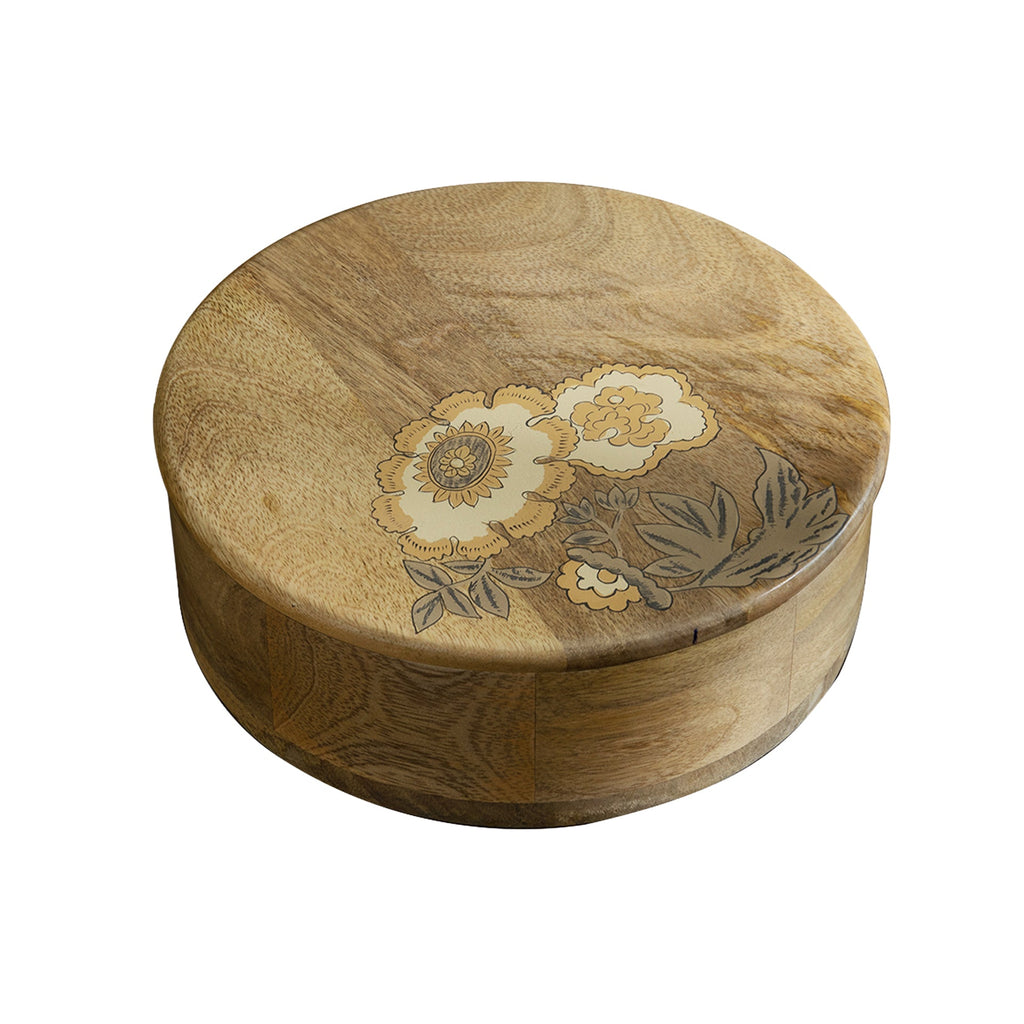 Handpainted Floral Wooden Roti Box