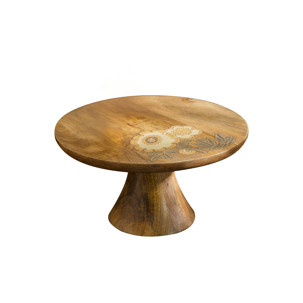 Handpainted Floral Wooden Cake Stand