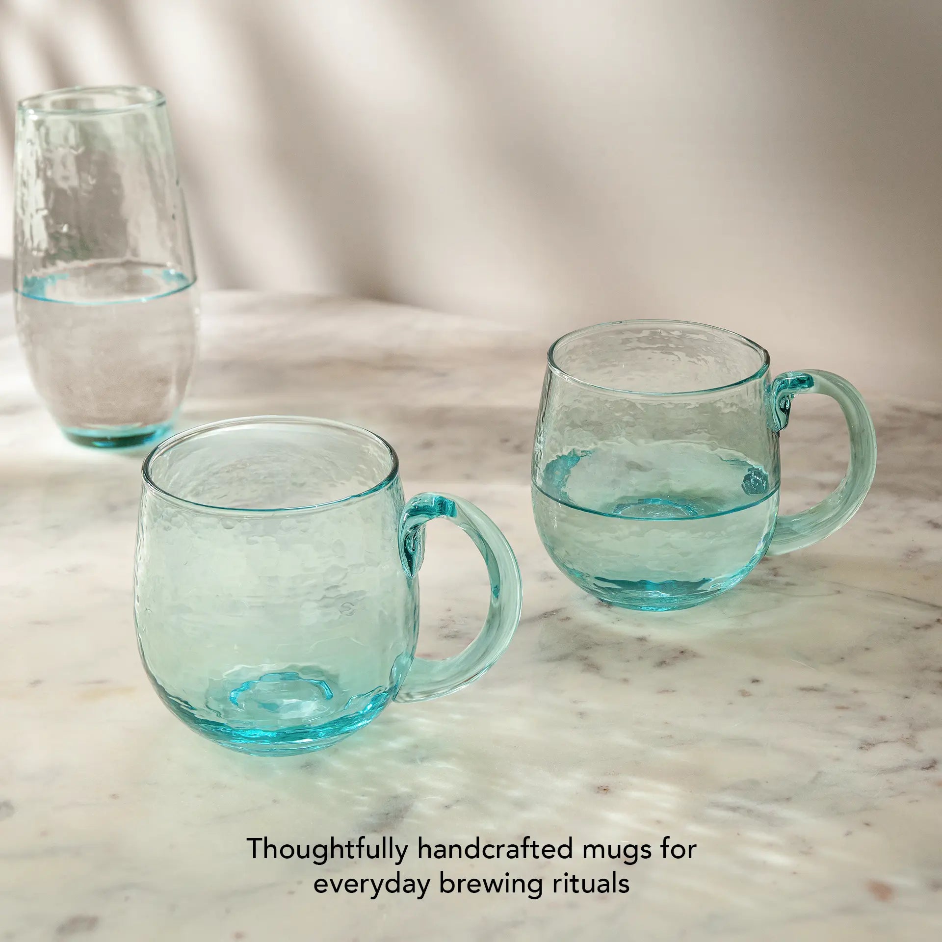 Turquoise Round Coffee Mug Set of 2