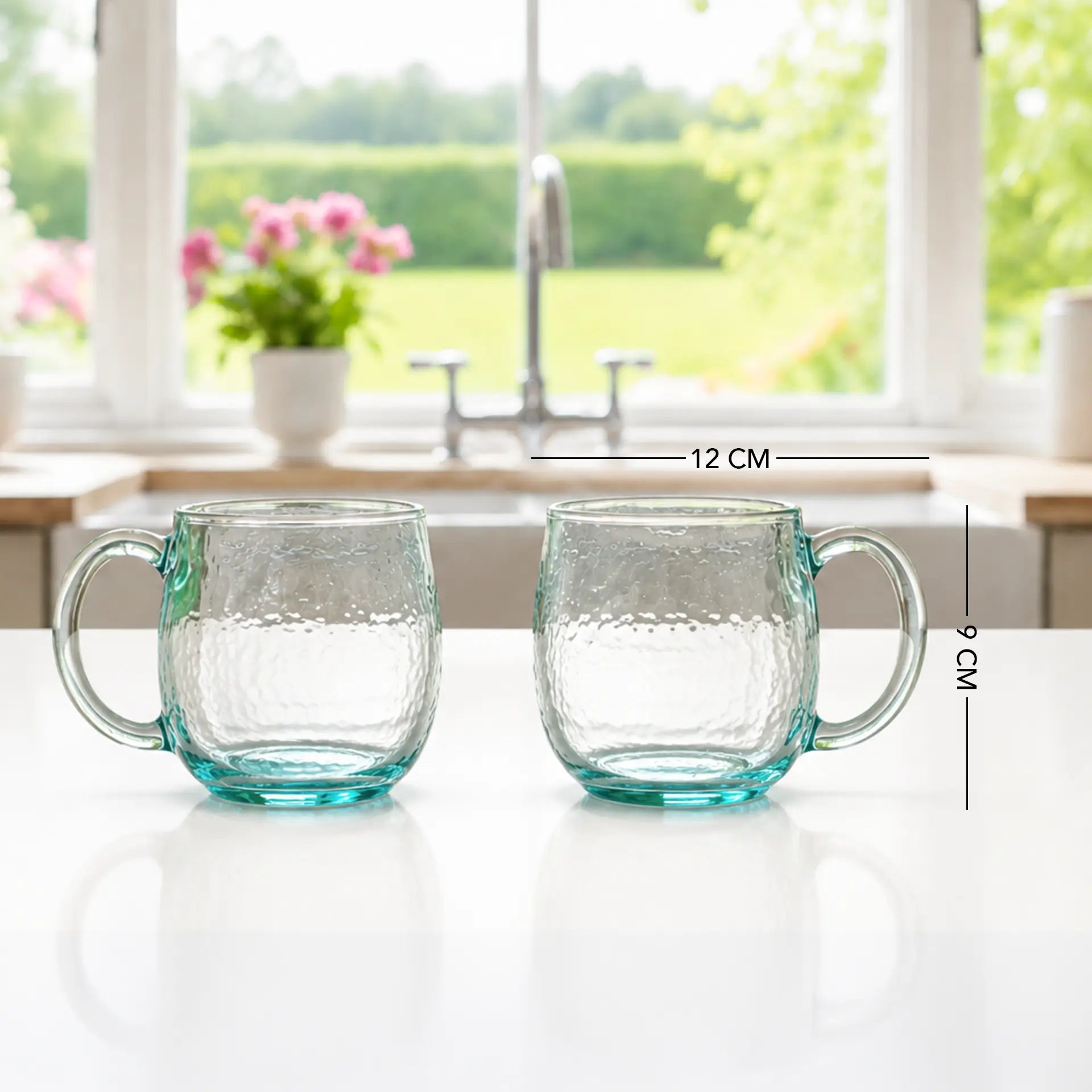 Turquoise Round Coffee Mug Set of 2