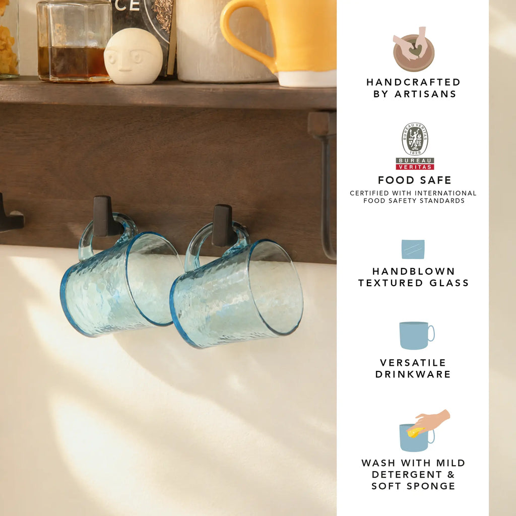 Turquoise Conical Coffee Mug Set of 2