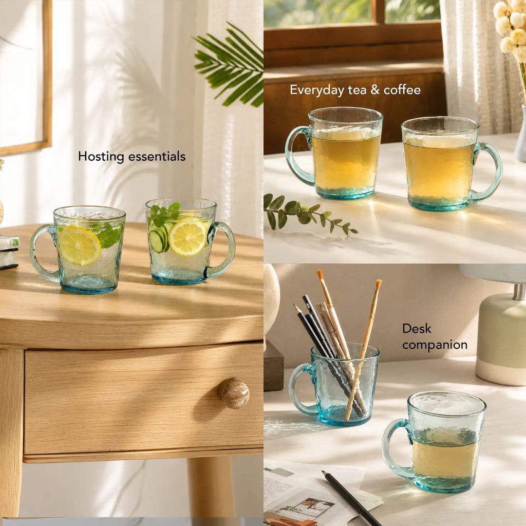 Turquoise Conical Coffee Mug Set of 2