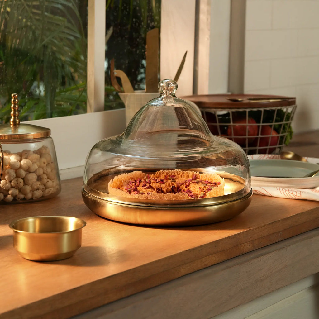Dome Cloche with Brass Base - Large