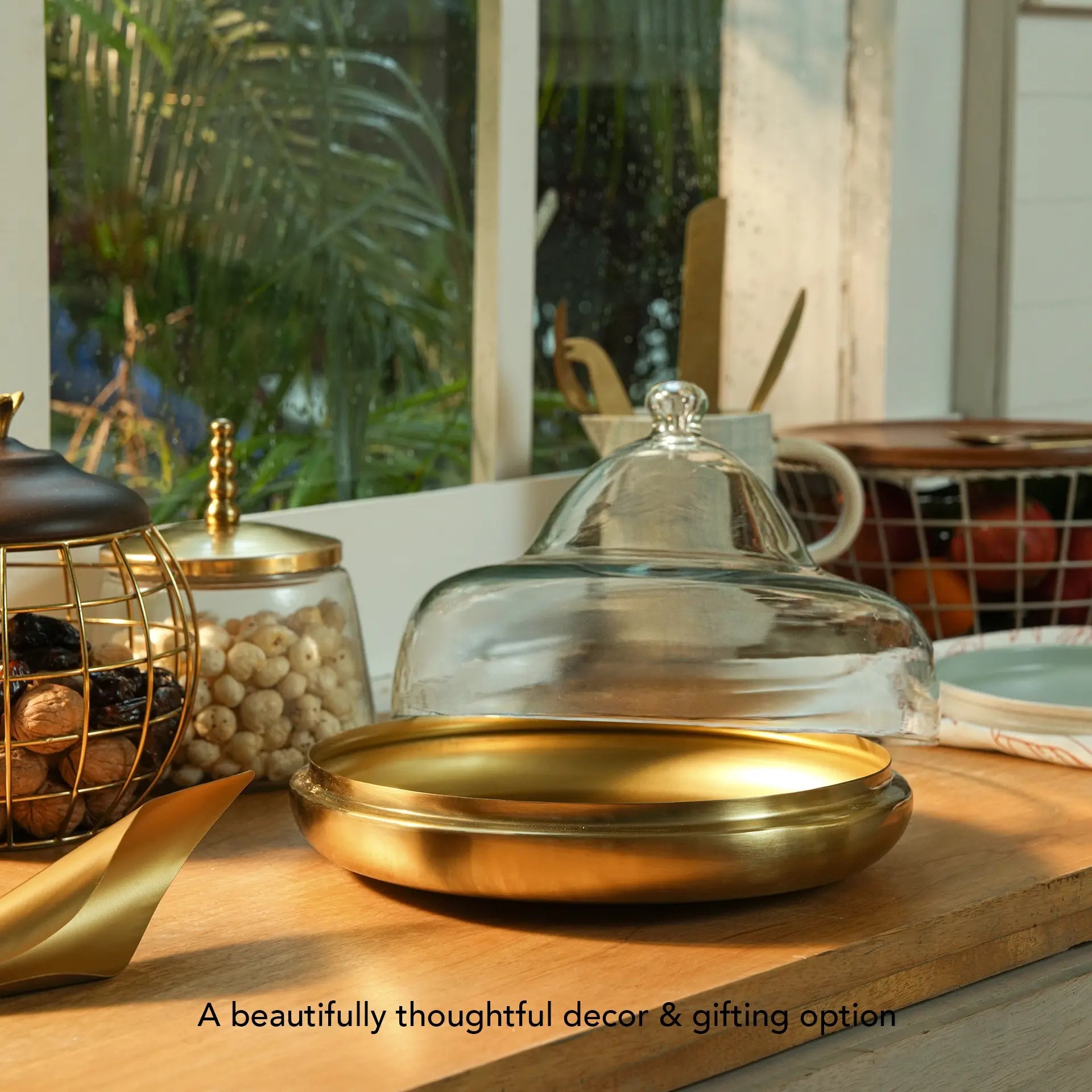 Dome Cloche with Brass Base - Large