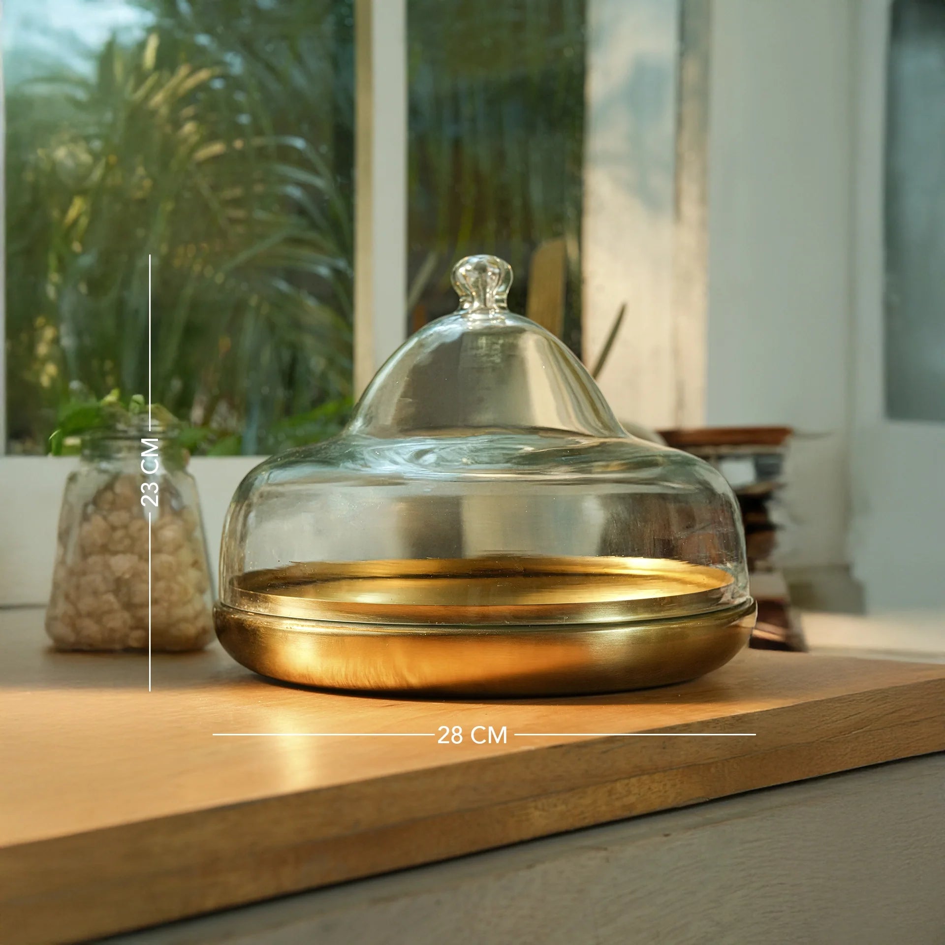 Dome Cloche with Brass Base - Large