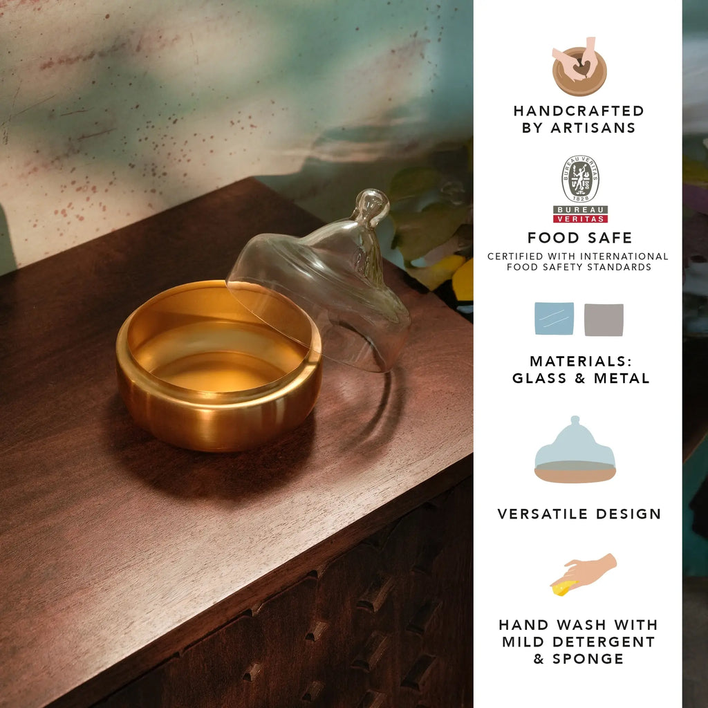 Dome Cloche with Brass Base - Small