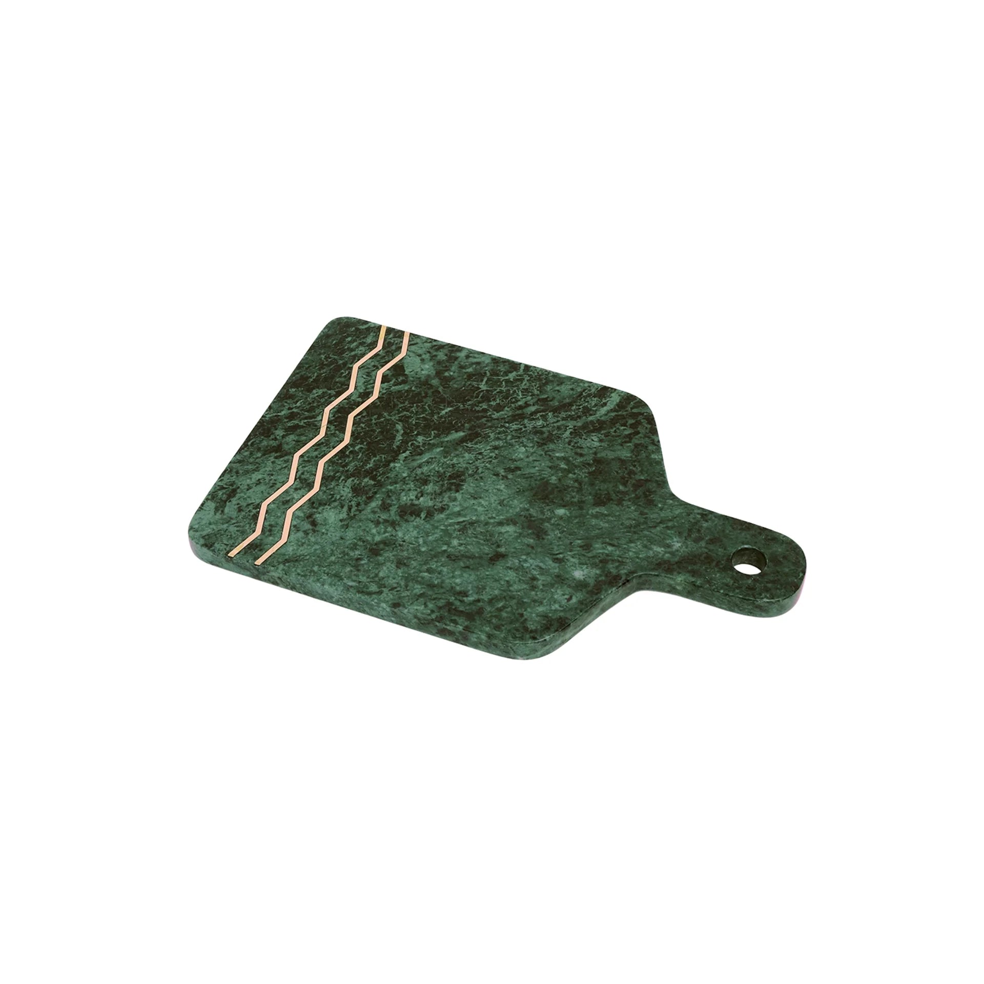 Green Marble Cheese Board with Brass Inlay