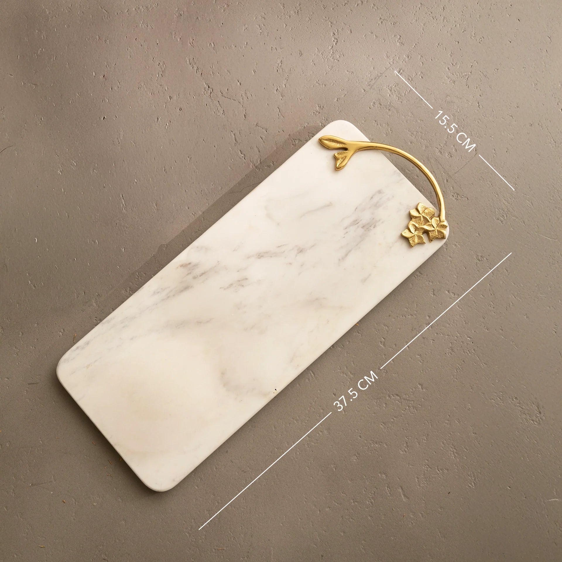 Marble & Brass Handle Serving Platter