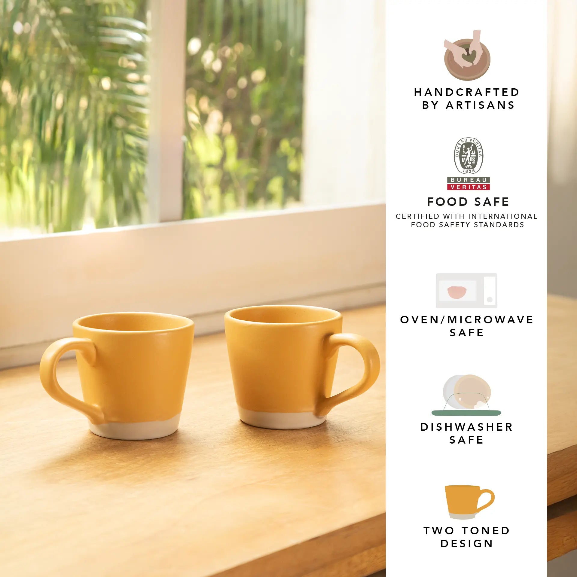 Chrome Ceramic Mug Set of 2