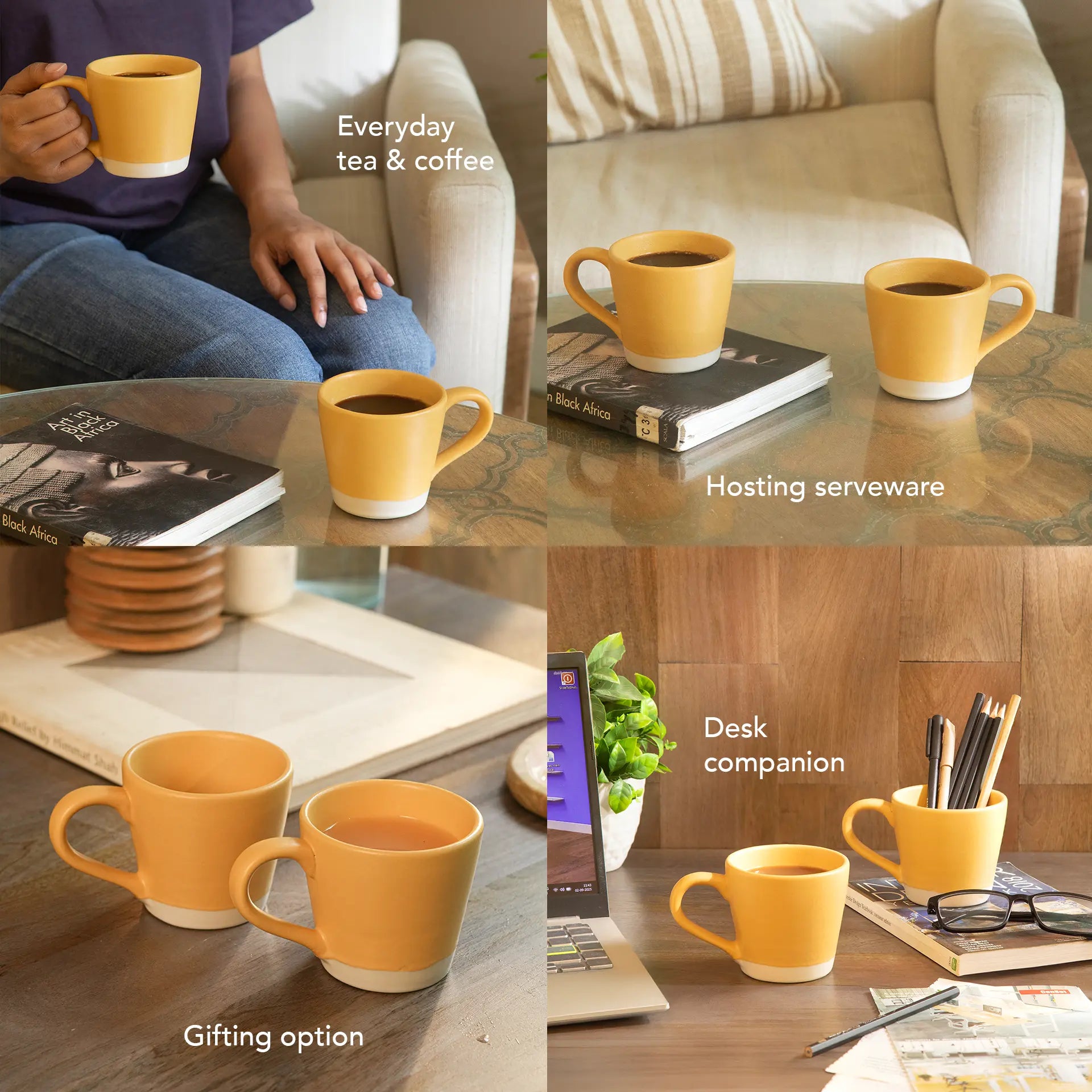 Chrome Ceramic Mug Set of 2