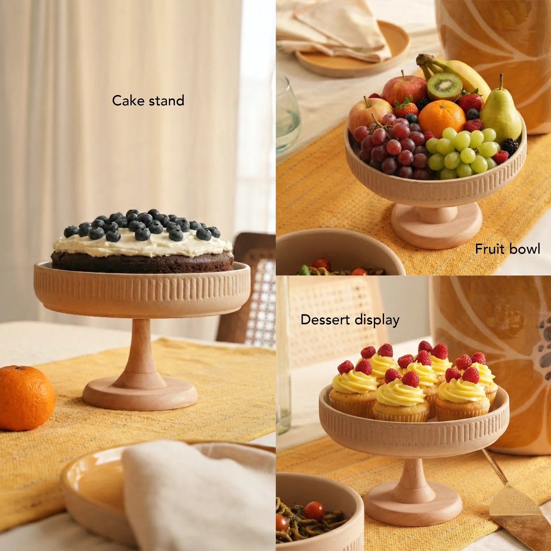Classic Beige Ceramic Cake Stand