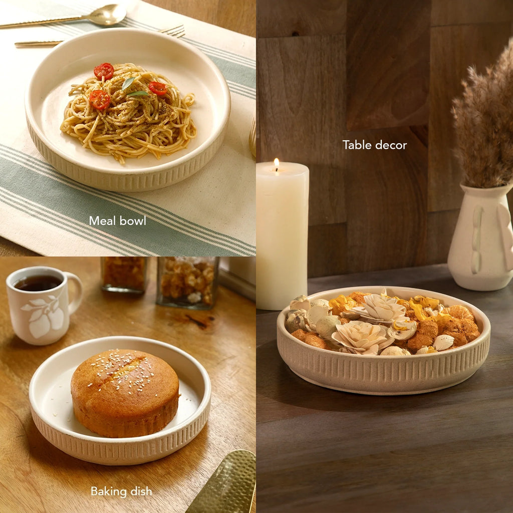 Classic Beige Ceramic Appetizer Plate