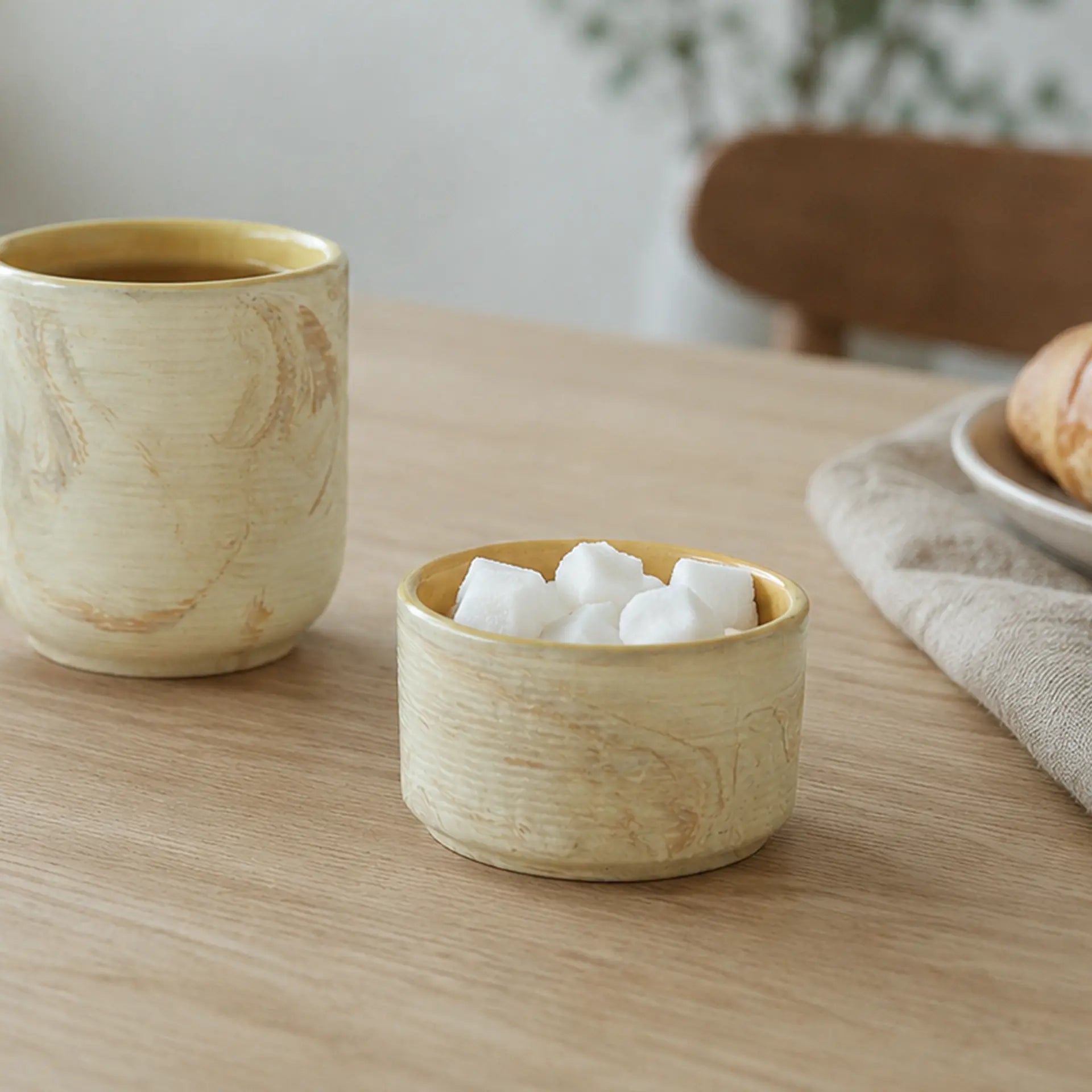 Beige & Mustard Ceramic Bowl