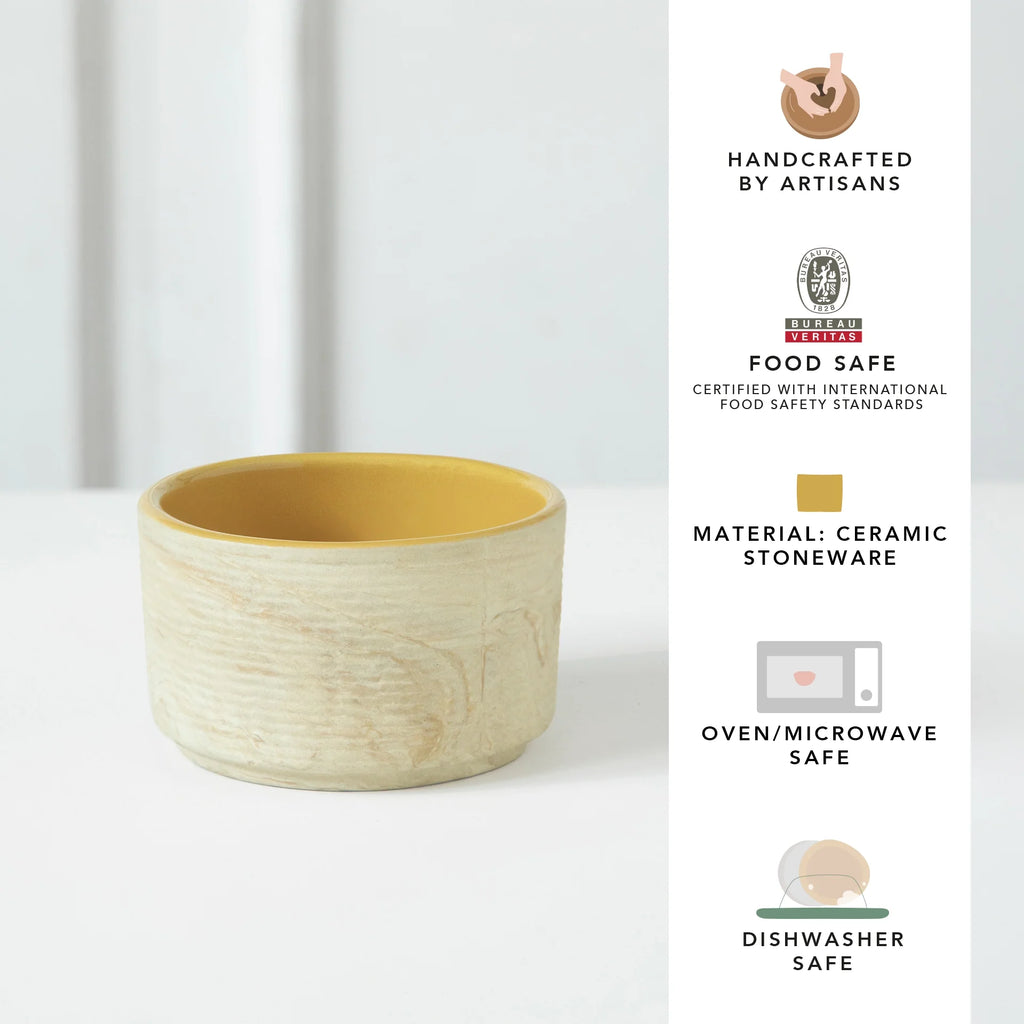 Beige & Mustard Ceramic Bowl