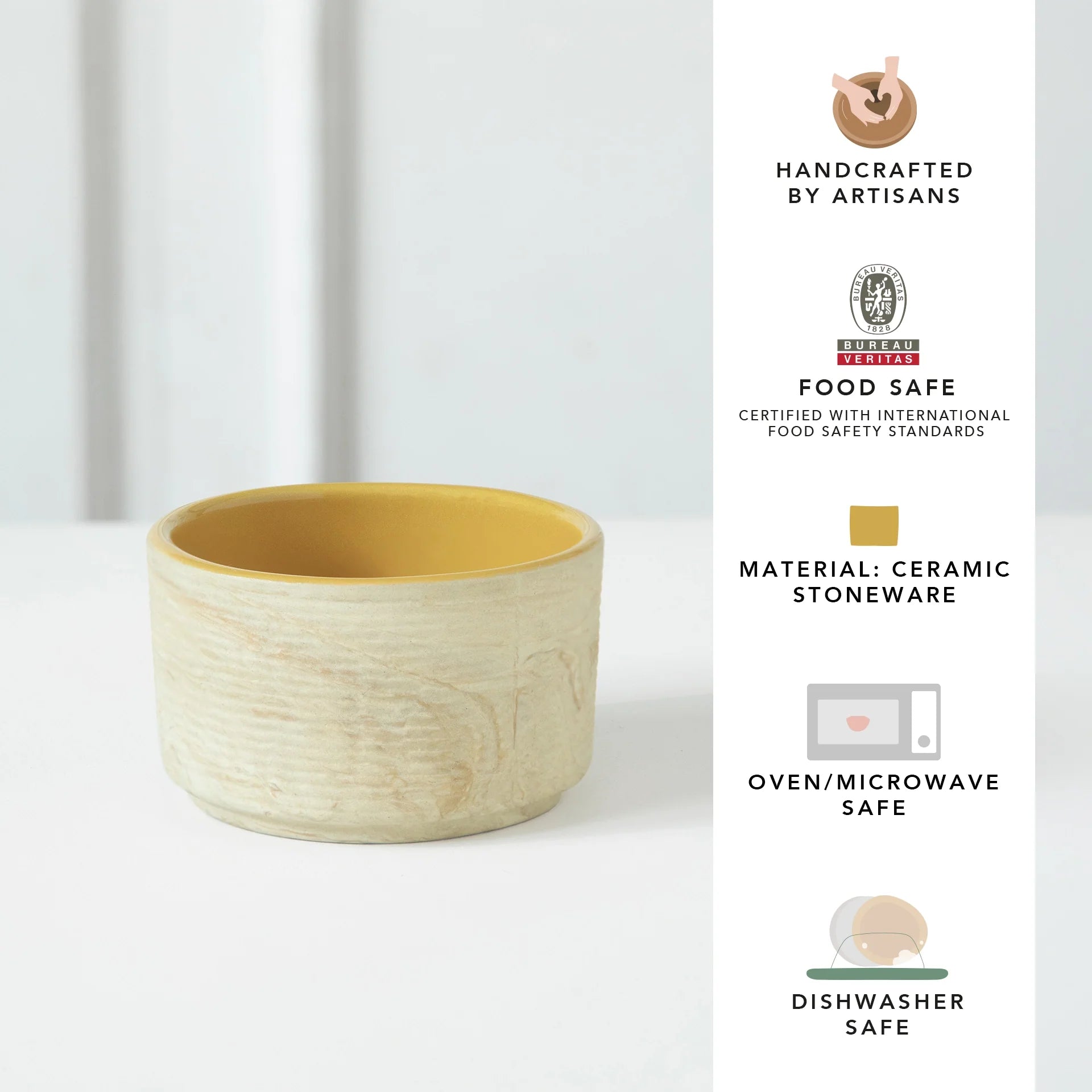 Beige & Mustard Ceramic Bowl