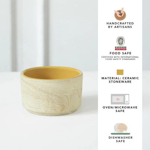 Beige & Mustard Ceramic Bowl
