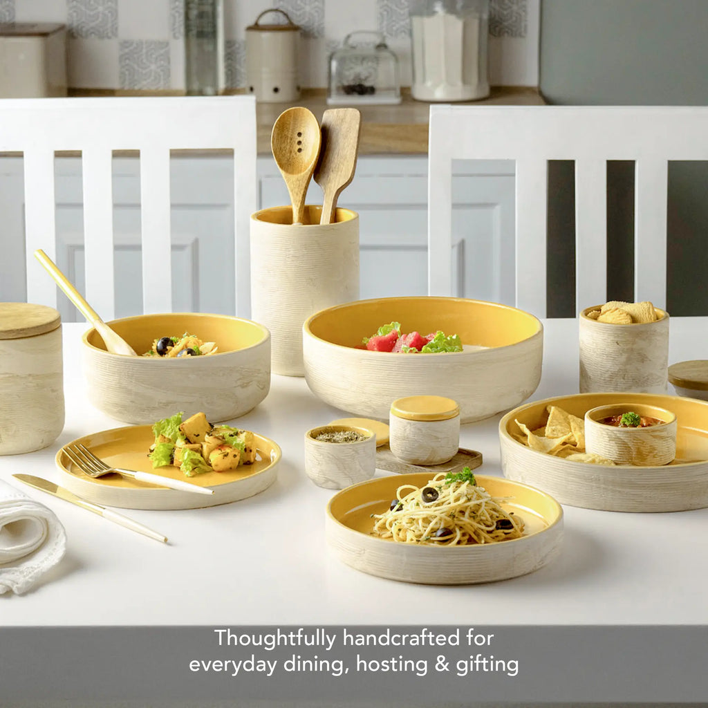 Beige & Mustard Ceramic Bowl