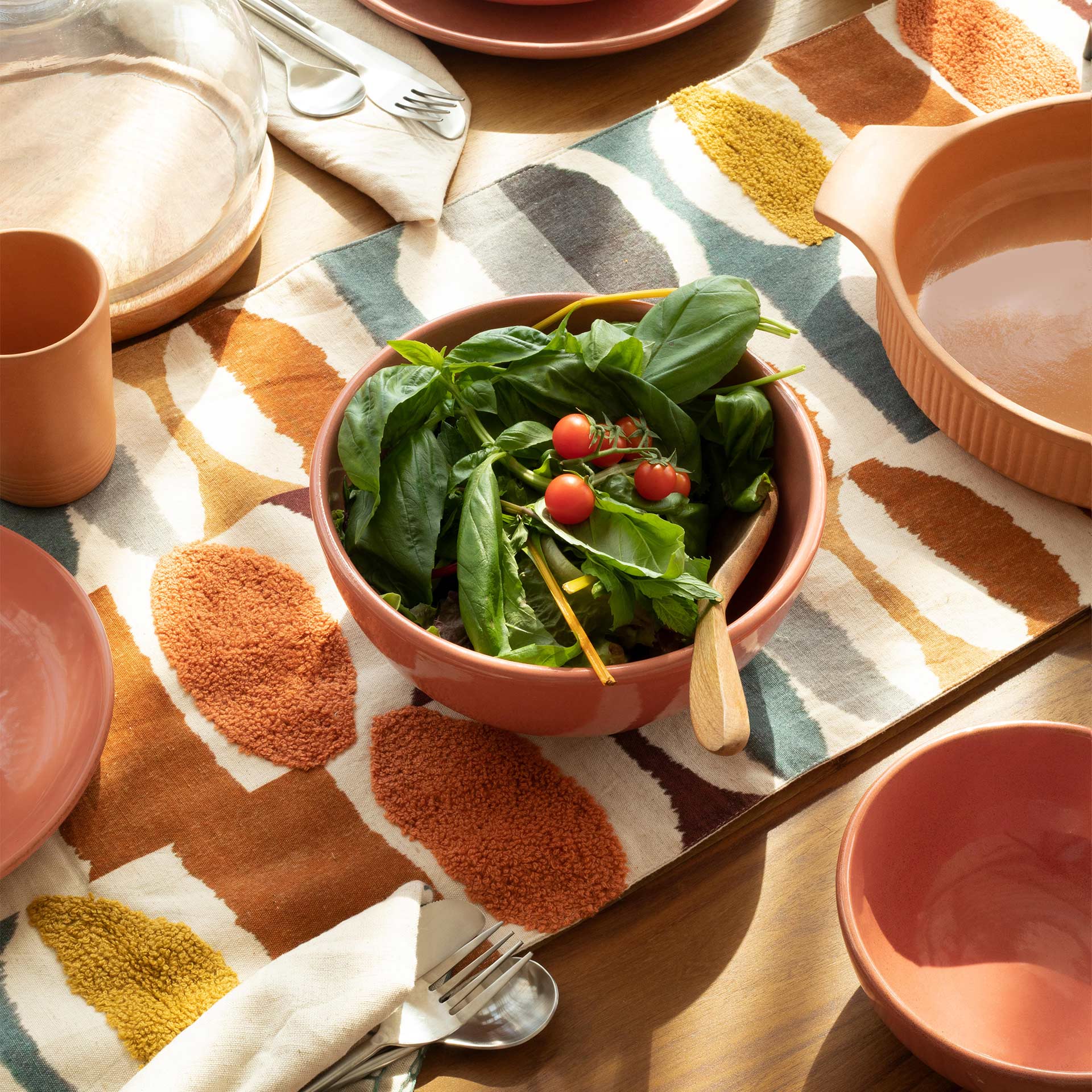 Coral Ceramic Serving Bowl
