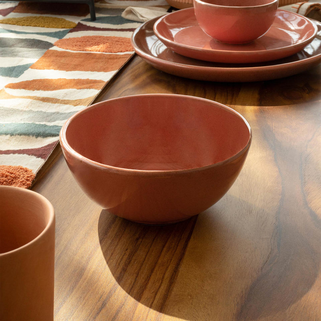 Coral Ceramic Soup Bowl