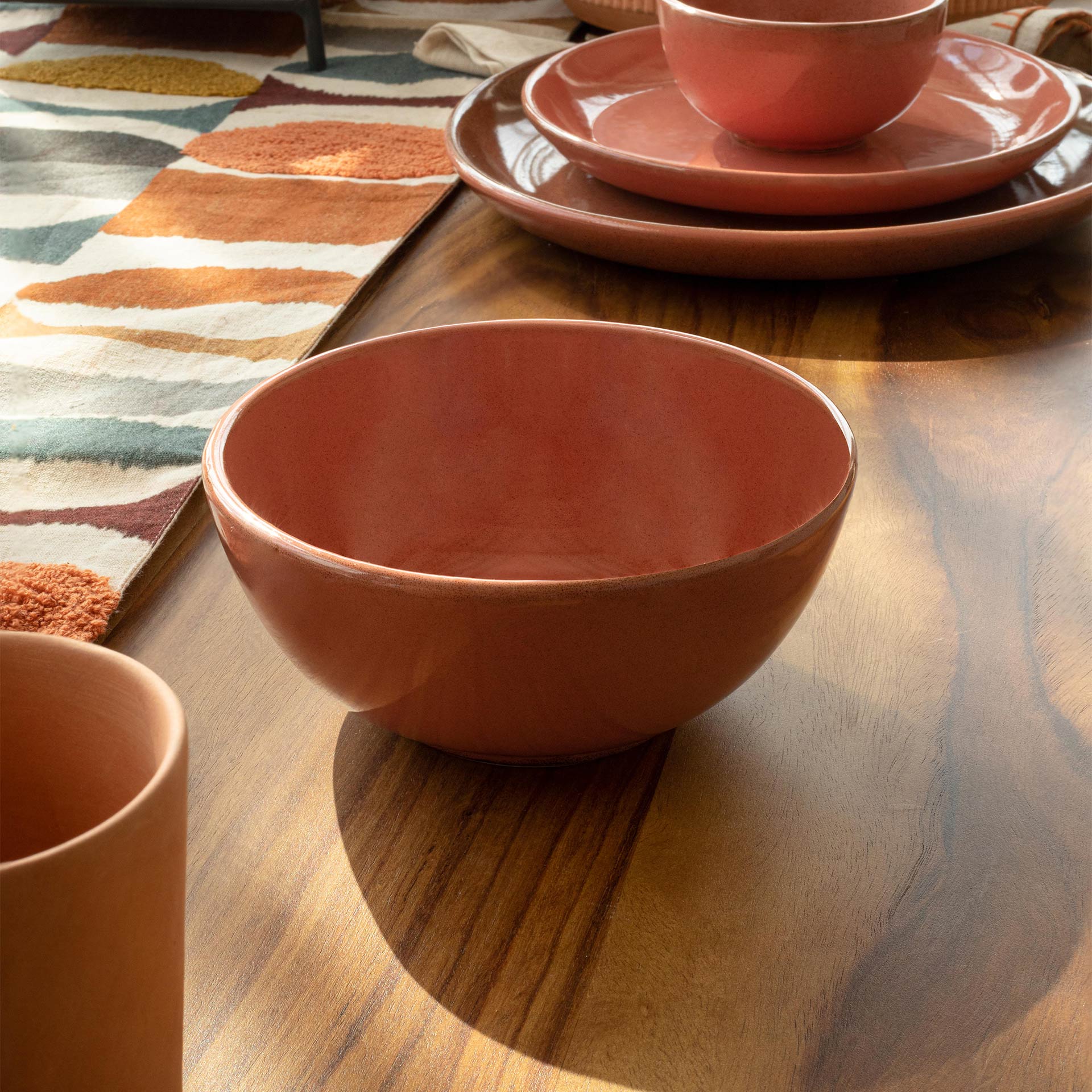 Coral Ceramic Soup Bowl