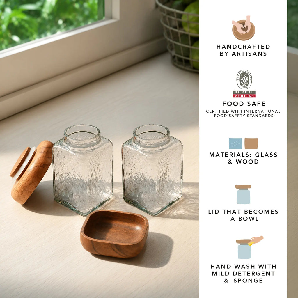 Glass Store & Serve Jar - Small Set of 2