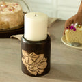 Magnolia Wooden Candle Holder - Small