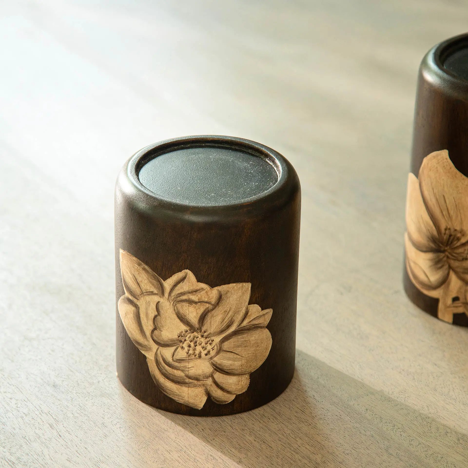Magnolia Wooden Candle Holder - Small