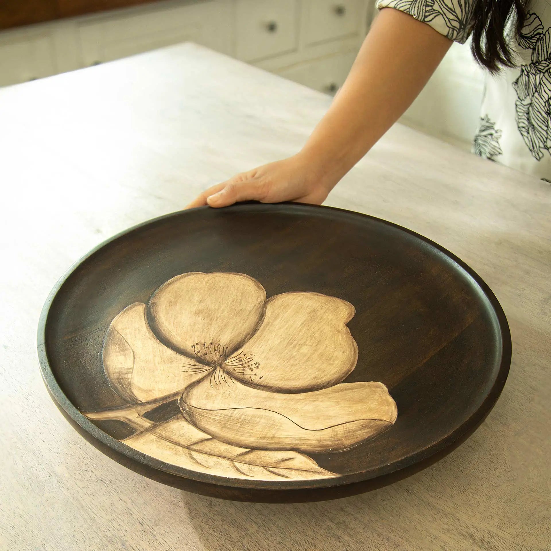 Magnolia Wooden Lazy Susan