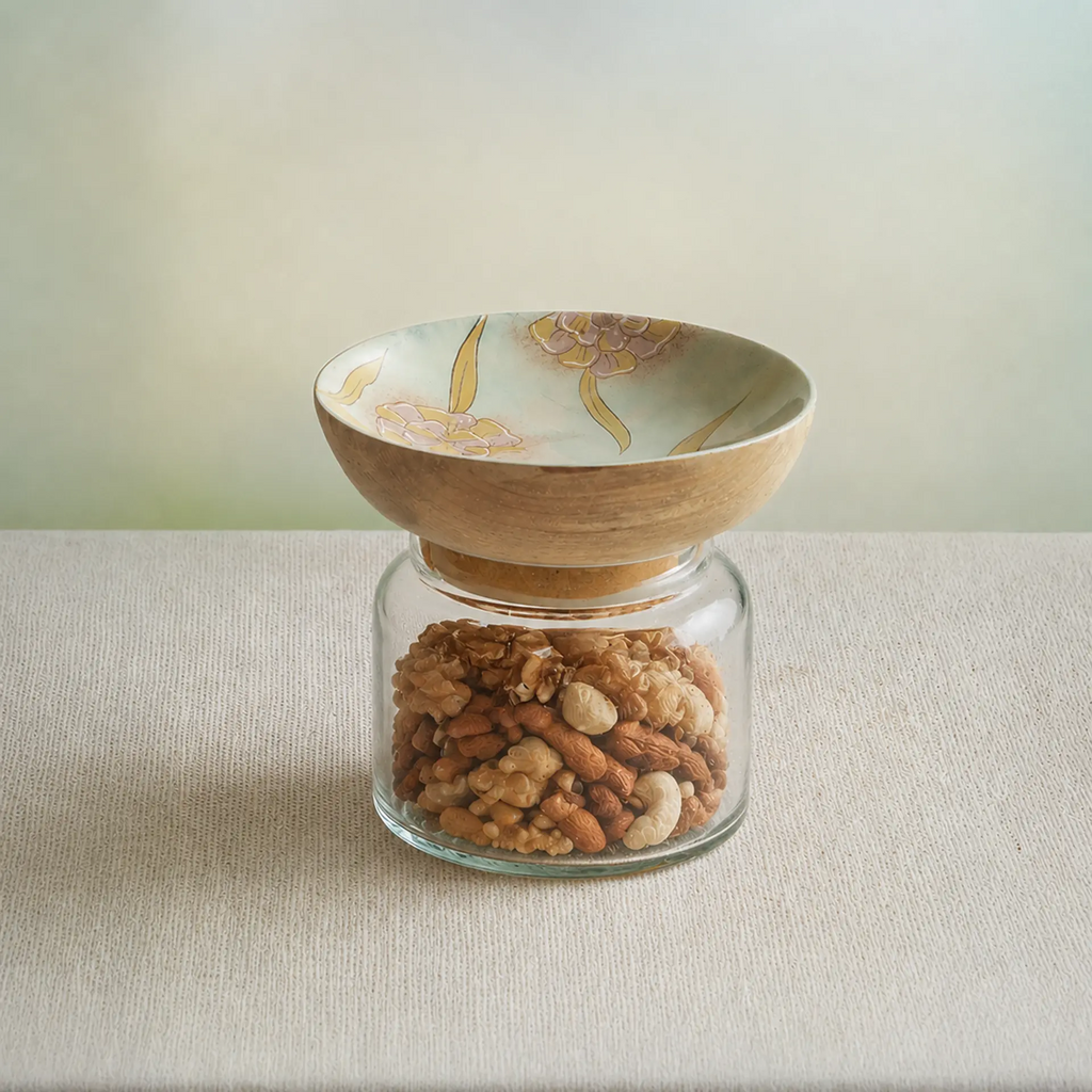 Handpainted Wooden Store & Serve Set - Small