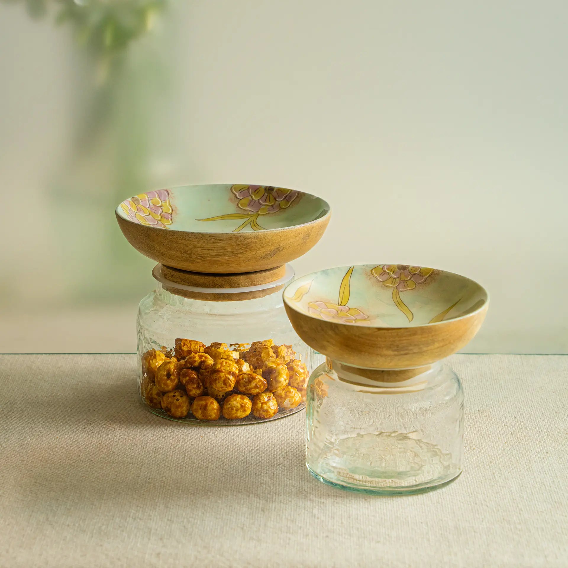 Handpainted Wooden Store & Serve Set - Large