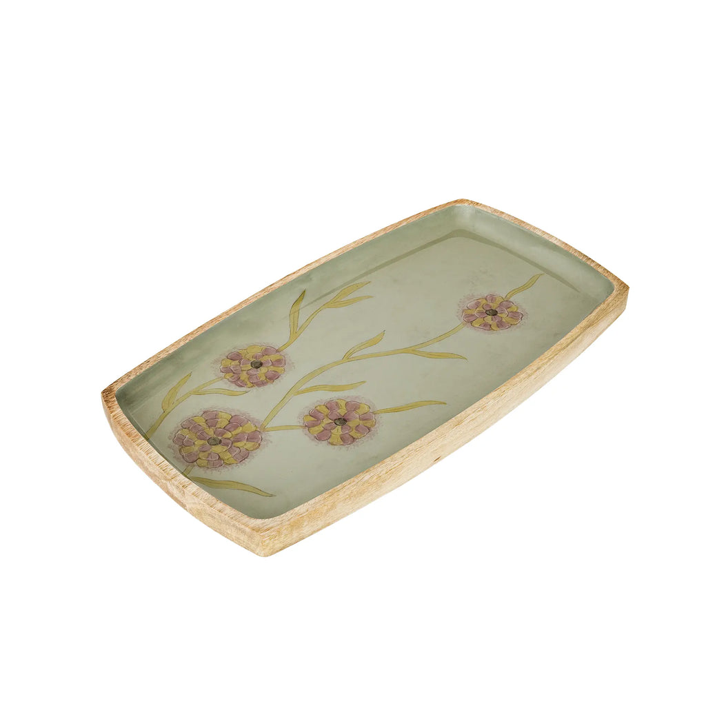 Handpainted Wooden Serving Platter - Small