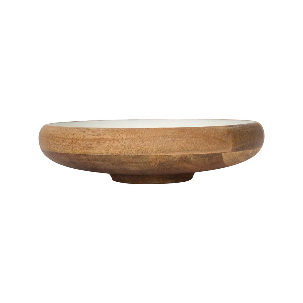 Enamelled Wooden Salad Bowl - Large