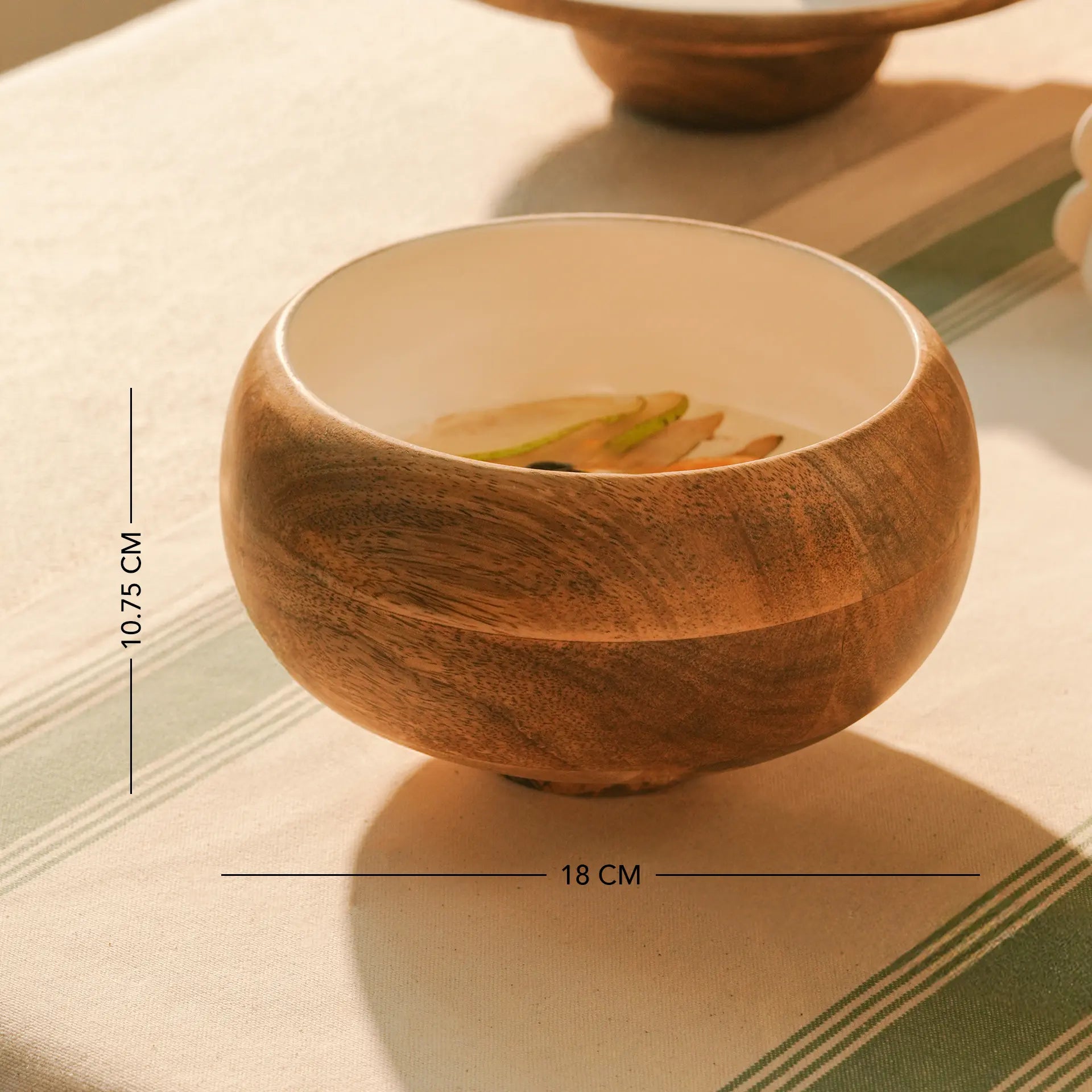 Enamelled Wooden Salad Bowl - Small