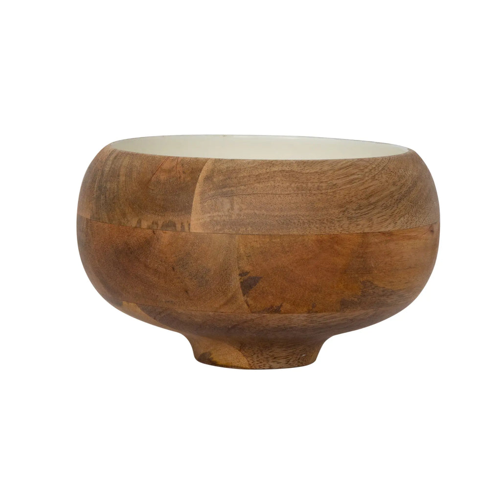 Enamelled Wooden Salad Bowl - Small