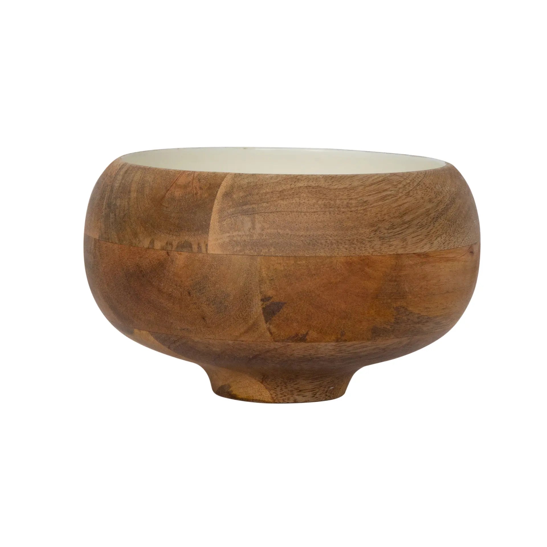 Enamelled Wooden Salad Bowl - Small