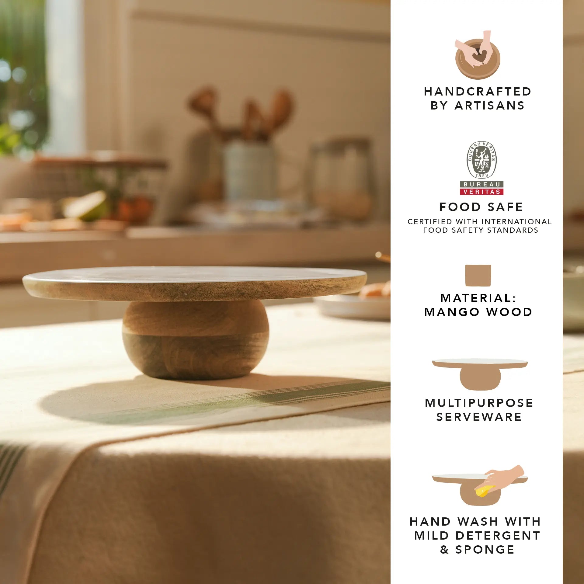 Enamelled Wooden Cake Stand