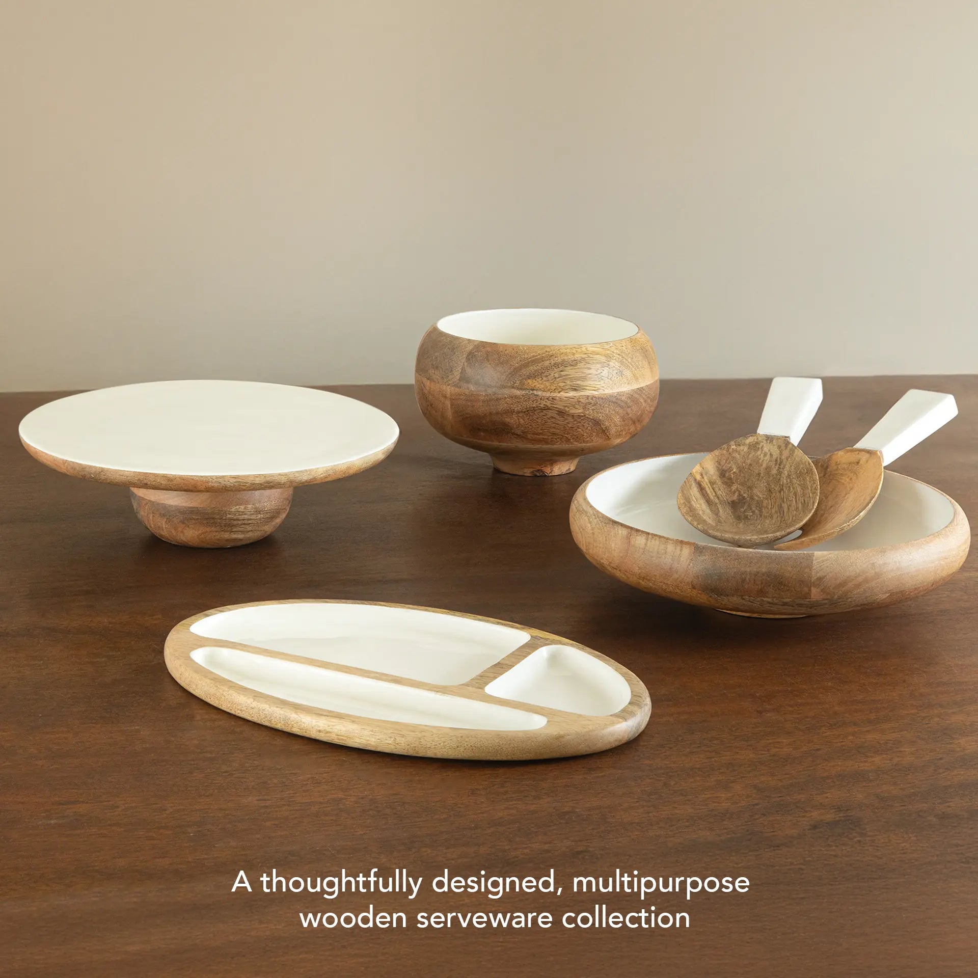 Enamelled Wooden Cake Stand