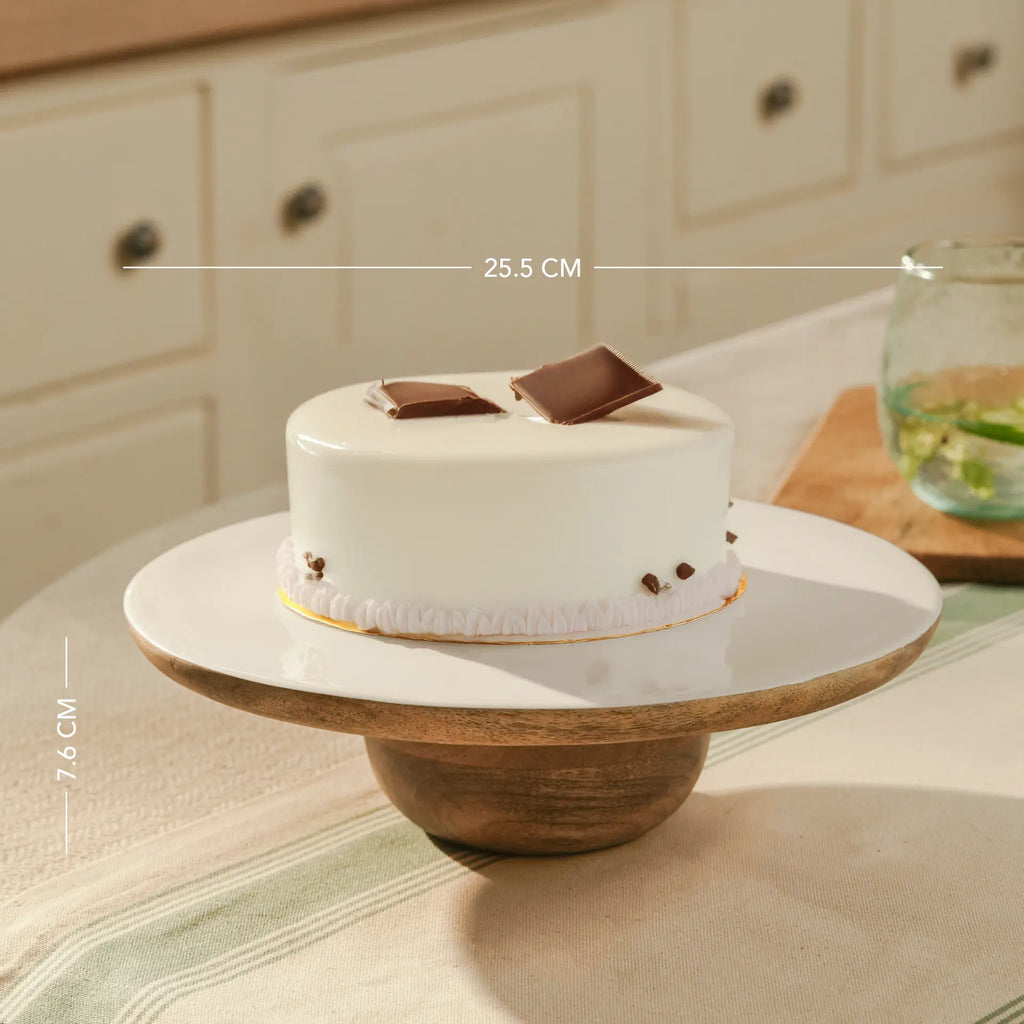 Enamelled Wooden Cake Stand
