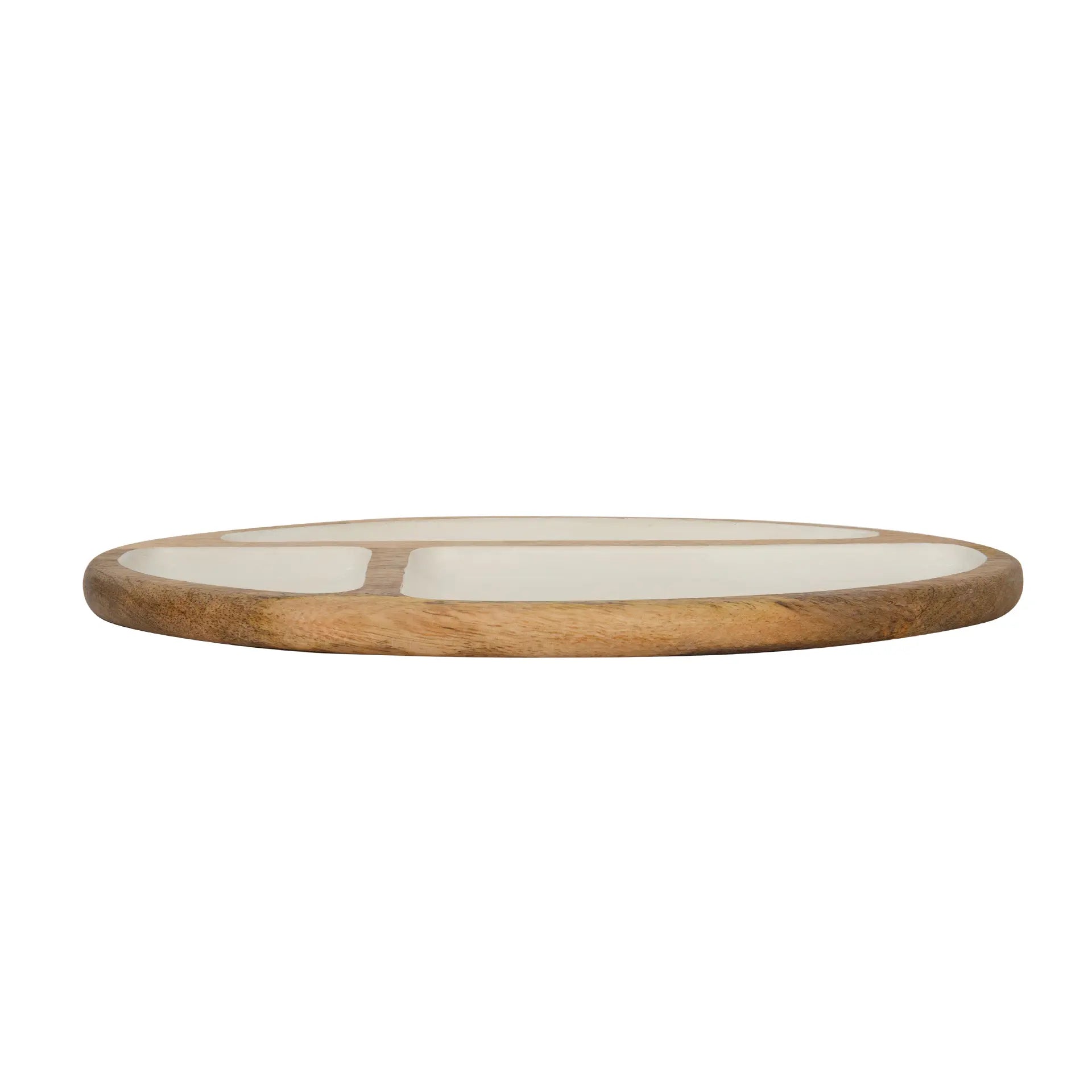 Enamelled Wooden Divided Serving Platter