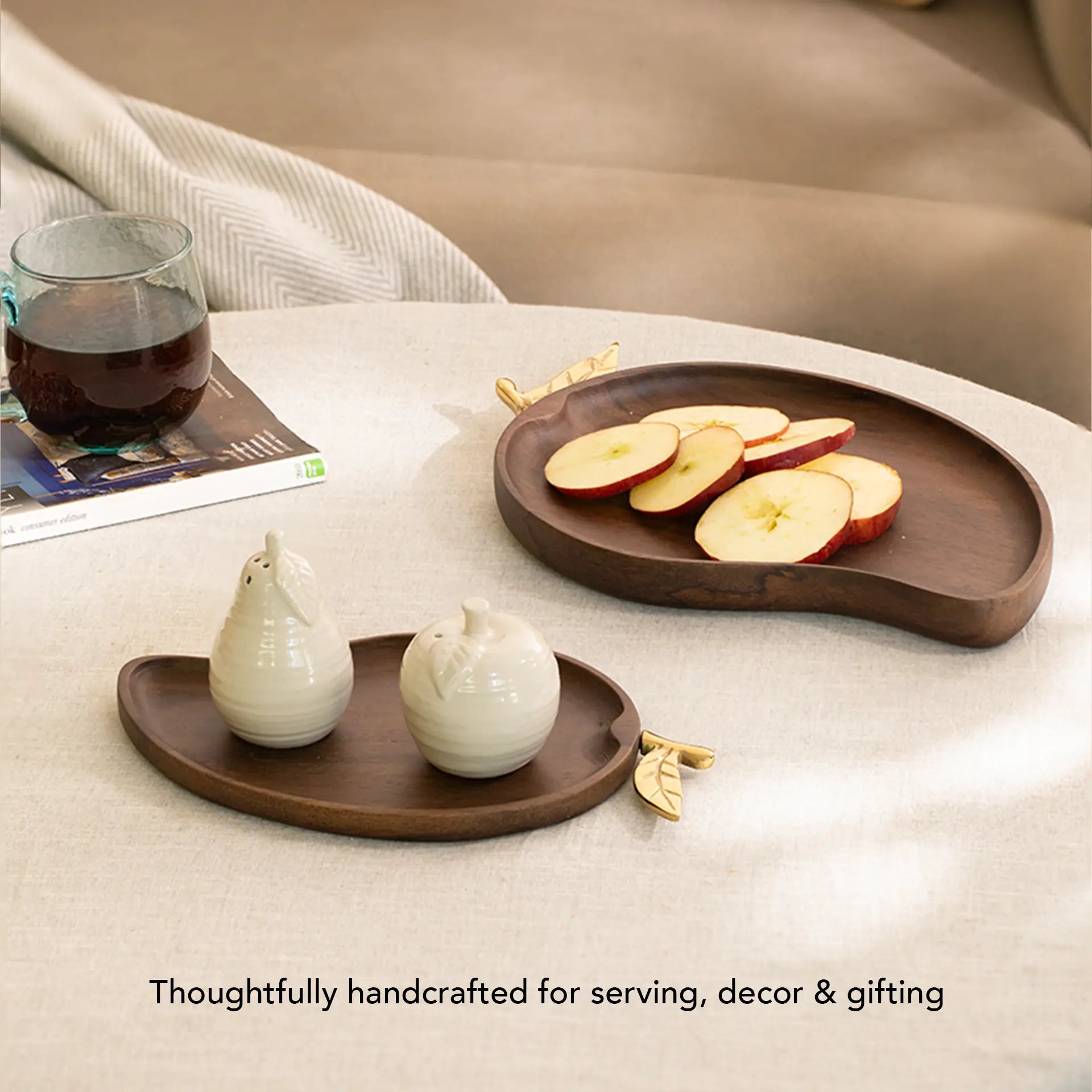 Wooden Platter Set of 2 - Mango Shape