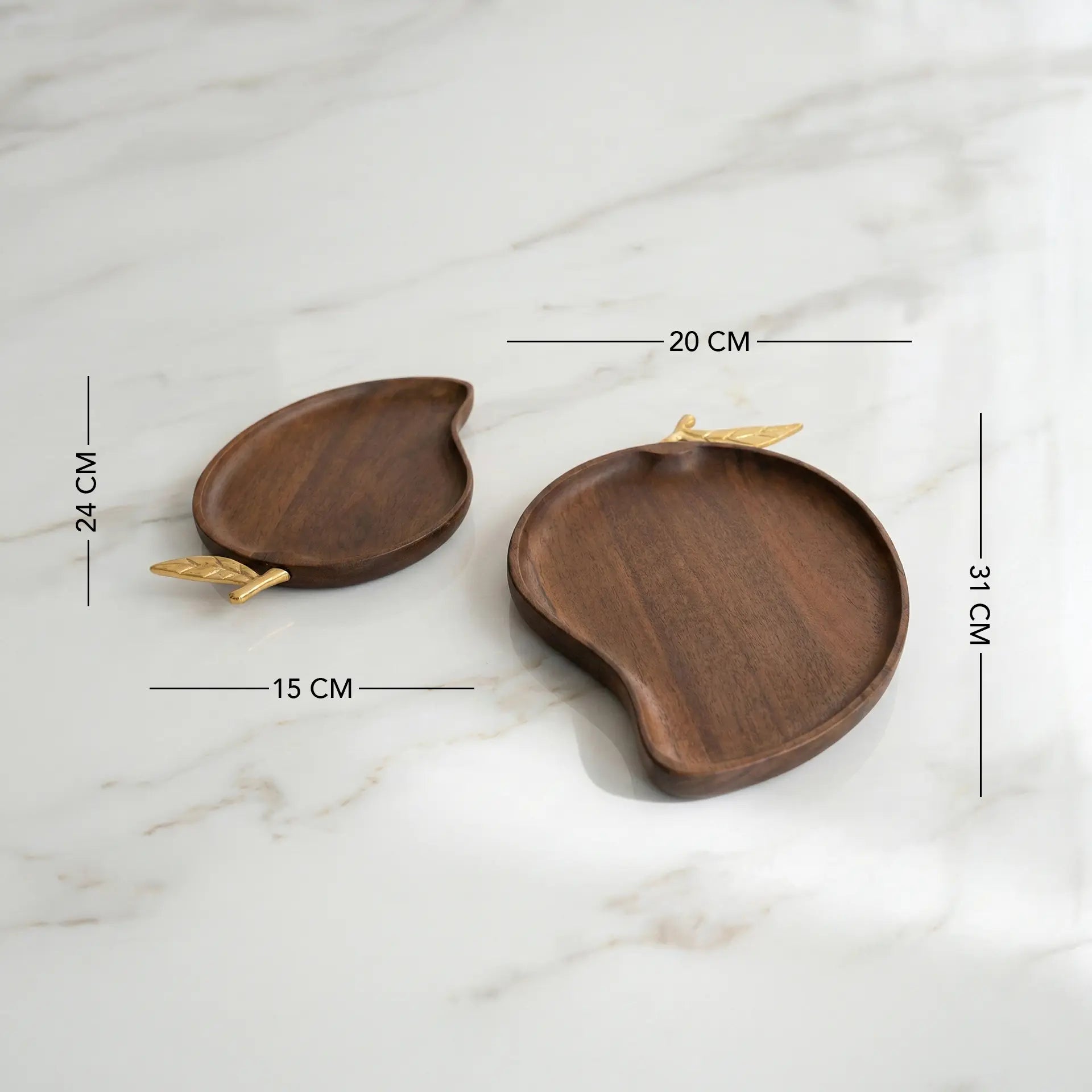 Wooden Platter Set of 2 - Mango Shape