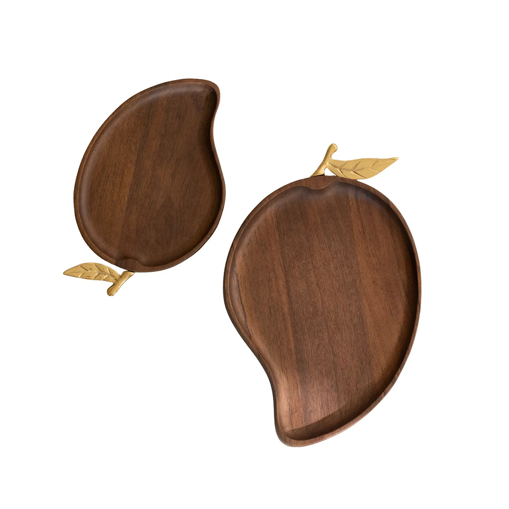 Wooden Platter Set of 2 - Mango Shape