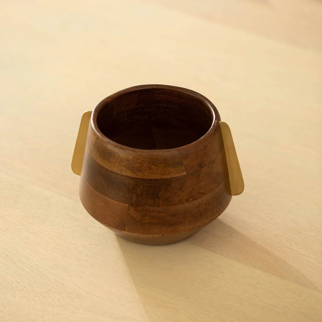 Wood & Brass Nut Bowl - Small